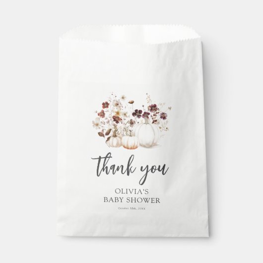 Fall Wildflower Baby Shower Geschenktütchen (Vorderseite)
