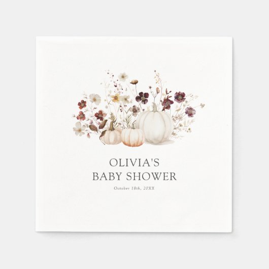 Fall Wildflower Baby Shower Serviette (Vorderseite)