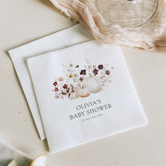Fall Wildflower Baby Shower Serviette