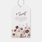 Fall Wildflower Baby Shower Thank You Geschenkanhänger (Rückseite)