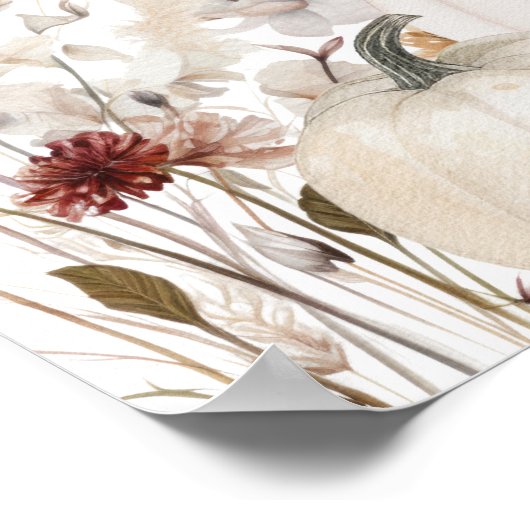 Fall Wildflower Baby Shower Welcome Sign Poster (Ecke)