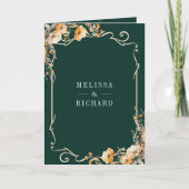 Fall Wildflower Crest Emerald QR Code Wedding Einladung (Vorderseite)