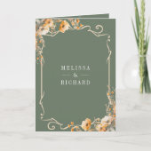 Fall Wildflower Crest Sage Green QR Code Wedding Einladung (Vorderseite)