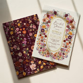 Fall Wildflower Garden Monogram Bridal Shower Einladung