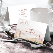 Fall Wildflower Mountain Foldable Place Card Tischnummer