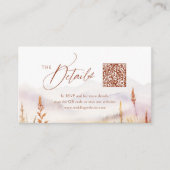 Fall Wildflower Mountain Rustic QR code Details Platzkarte (Vorderseite)