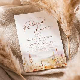 Fall Wildflower Mountain Rustic Rehearsal Dinner Einladung