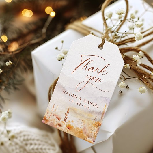 Fall Wildflower Mountain Rustic Thank You Favors Geschenkanhänger