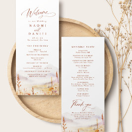 Fall Wildflower Mountain Rustic Wedding Programs Menükarte
