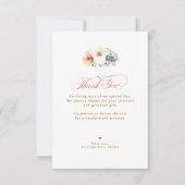 Fall Wildflower Wedding Small Thank You Dankeskarte (Vorderseite)