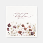 Fall Wildflowers Baby Shower Napkins Serviette (Vorderseite)