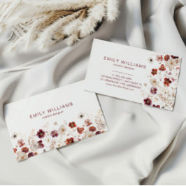 Fall Wildflowers Floral Business Card Visitenkarte