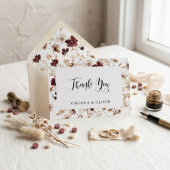 Fall Wildflowers Floral Wedding Dankeskarte