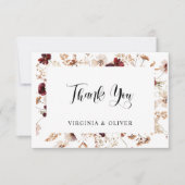 Fall Wildflowers Floral Wedding Dankeskarte (Vorderseite)