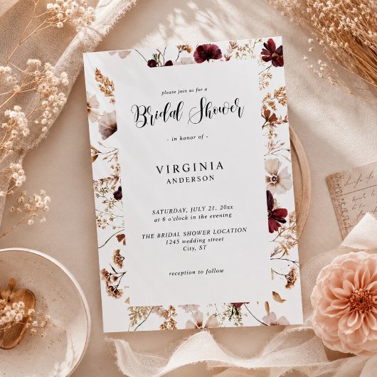 Fall Wildflowers Floral Wedding Einladung
