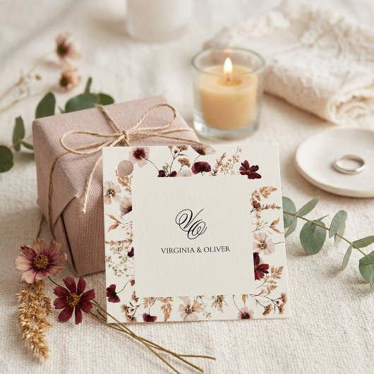 Fall Wildflowers Floral Wedding Geschenkanhänger