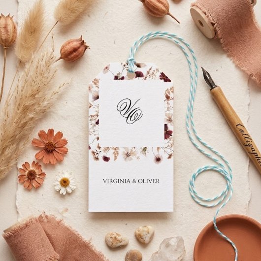 Fall Wildflowers Floral Wedding Geschenkanhänger