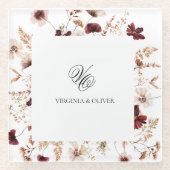 Fall Wildflowers Floral Wedding Glasuntersetzer (Vorderseite)