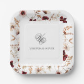 Fall Wildflowers Floral Wedding Pappteller (Vorderseite)