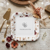 Fall Wildflowers Floral Wedding Pappteller