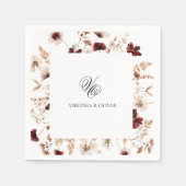 Fall Wildflowers Floral Wedding Serviette (Vorderseite)