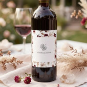 Fall Wildflowers Floral Wedding Weinetikett