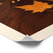 Fall Wind Woman in Orange Blätter Kunst, Dichtung Poster (Ecke)