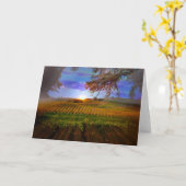 Fall Wine Vineyard Sunrise Blank Note Card Karte (Gelbe Blume)