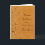 Fall Wirbel Grandson Birthday Karte<br><div class="desc">Geburtstagskarte für Enkel mit einem Herbst Geburtstag mit orangefarbenen Wirbel Design und nachdenklichen Vers.</div>