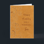 Fall Wirbel Son Birthday Karte<br><div class="desc">Geburtstagskarte für einen Sohn mit einem Herbst Geburtstag mit orangefarbenen Wirbel Design und nachdenklichem Vers.</div>