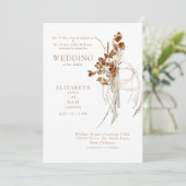 Fall Wispy Boho White beide Eltern Einladung (Stehend Vorderseite)