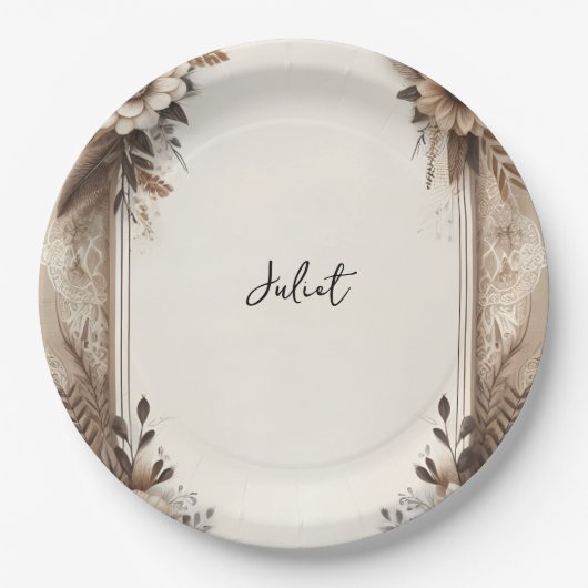 Fall Wood Paperie Gerecycelt Papier Brautparty Pappteller (Vorderseite)