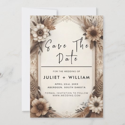 Fall Wood Paperie Gerecycelt Papier Hochzeit Save The Date (Vorderseite)