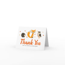 Fall Woodland Animal Danke Karte