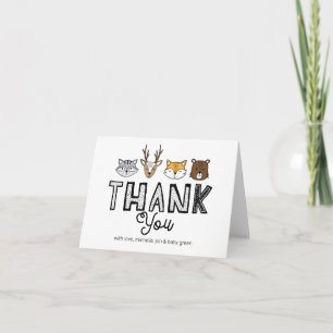 Fall Woodland Animal Danke Karte
