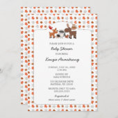 Fall Woodland Animals Baby Showeinlage Einladung (Vorne/Hinten)
