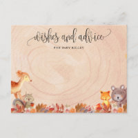 Fall Woodland Animals Babyduschkarte