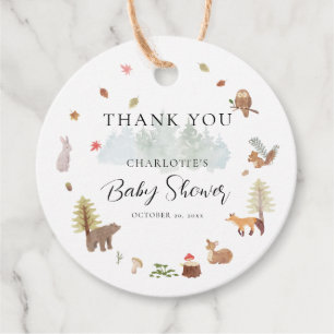 Fall Woodland Animals Boys Baby Dusche Vielen Dank Geschenkanhänger