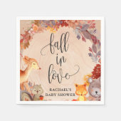 Fall Woodland Animals Kinderdusche Personalisiert Serviette (Vorderseite)