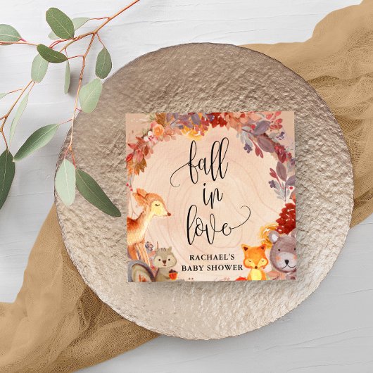 Fall Woodland Animals Kinderdusche Personalisiert Serviette