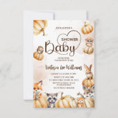 Fall Woodland Babydusche Einladung (Vorderseite)