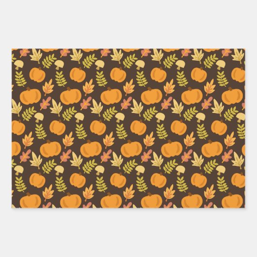 Fall Woodland Blätter Pumpkin Erntedank (Vorderseite 3)