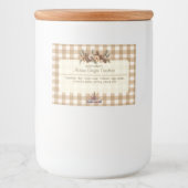 Fall Woodland Botanicals Brown Gingham Lebensmitteletikett (Vorderseite)