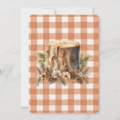 Fall Woodland Botanicals Gingham Erntedank Einladung (Rückseite)