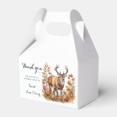 Fall Woodland Deer Animal Forest Baby Dusche Geschenkschachtel (Rückseite)