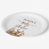 Fall Woodland Deer Baby Dusche Pappteller (Schrägansicht)