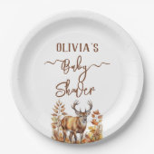 Fall Woodland Deer Baby Dusche Pappteller (Vorderseite)