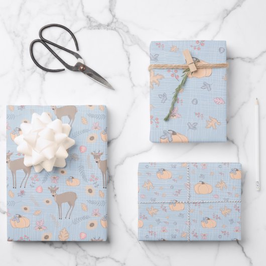 Fall Woodland Deer Geschenkpapier Set (Vorderseite)