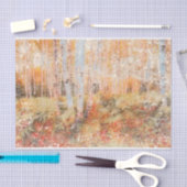 Fall Woodland Fern Forest Birch belastete Bäume Seidenpapier (Handwerk)