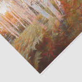Fall Woodland Fern Forest Birch Trees Art Seidenpapier (Ausschnitt)